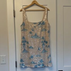 Gianni Bini Sequin Palm Mini Dress